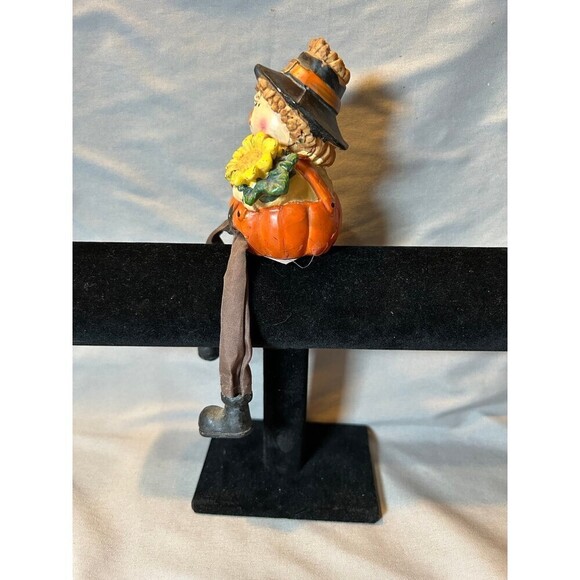 Adorable Pumpkin Scarecrow Shelf Sitting Figurine - Picture 2 of 4